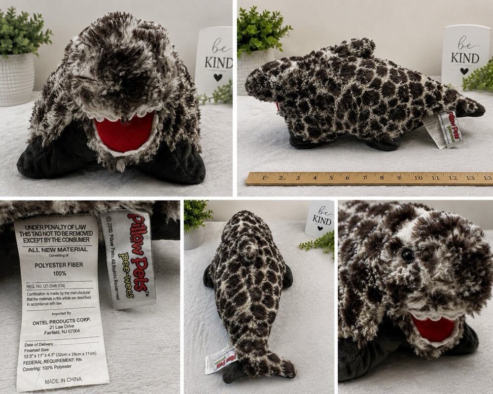 Pillow Pets Pee-Wees Crocodile Alligator Plush 2010 Spotted 12.5” Ontel